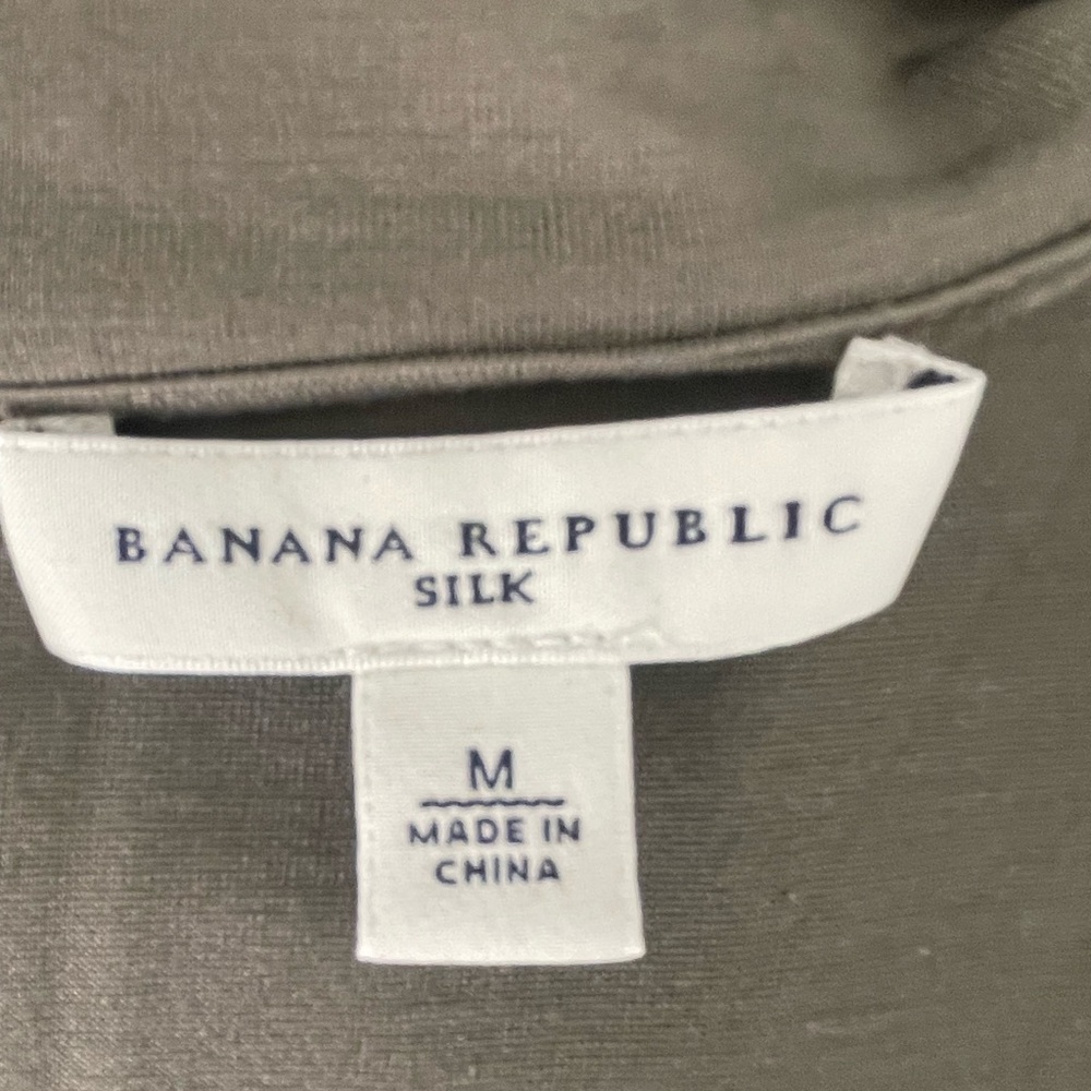 Banana Republic Green Wrap Pleated Midi Dress Silk - Picture 5 of 5
